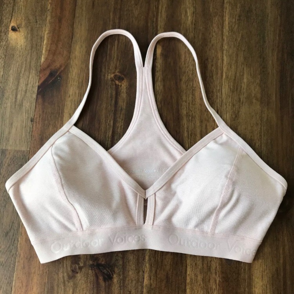 Outdoor Voices Steeplechase Bra Rose Quartz size S